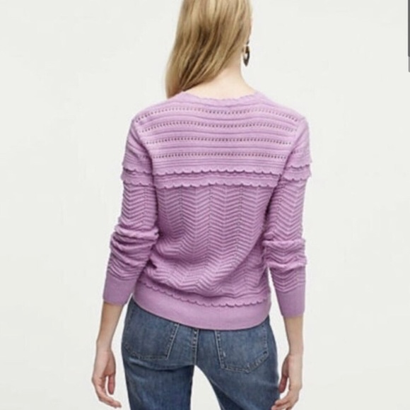 J. Crew Lilac Scallop Trimmed Sweater - Picture 2 of 11